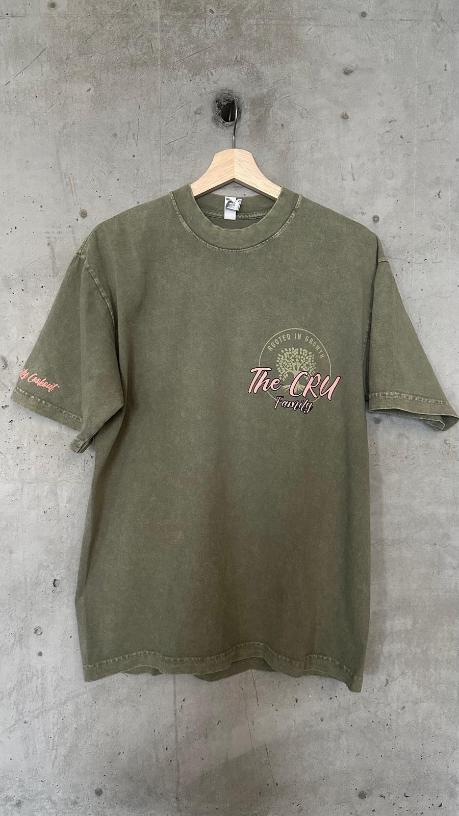 CRU Family T-shirt Lime Green front